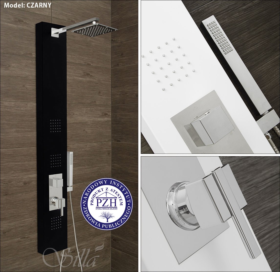 Panel de ducha 9819 negro