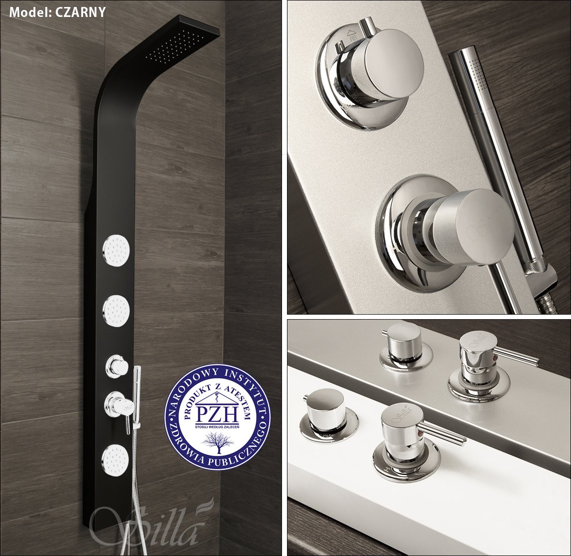 Panel de ducha 9832 negro