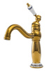 GRIFO DE LAVABO PALOMA DE PIE BAJO RETRO S-1109 DORADO