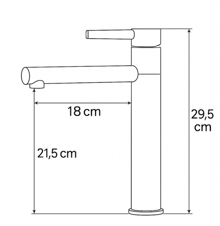 GRIFO DE LAVABO GIO ALTO GIRATORIO S-1084BG NEGRO