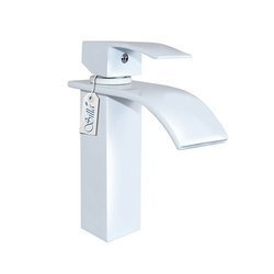 GRIFO DE LAVABO CASCADE DE PIE BAJO S-1001W BLANCO