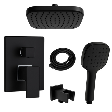 CONJUNTO DE DUCHA EMPOTRADO BASILIO S-1103 V4 NEGRO