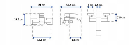 GRIFO DE BAÑERA NEIRA DE PARED S-1079B NEGRO MAT