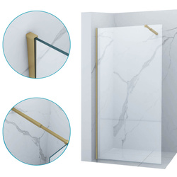 MAMPARA DE DUCHA WALK-IN 80x200 TRANSPARENTE DORADA