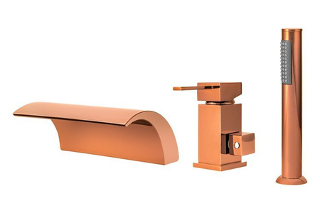 GRIFO DE BAÑERA CASCADE DE 3 AGUJEROS S-1006RG ORO ROSA