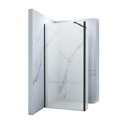 MAMPARA DE DUCHA WALK-IN DE 2 PARTES 110x50x200 TRANSPARENTE NEGRA