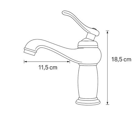 GRIFO DE LAVABO LORENZA DE PIE BAJO RETRO S-1155BV NEGRO