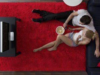 Alfombra Shaggy 120 x 170 roja