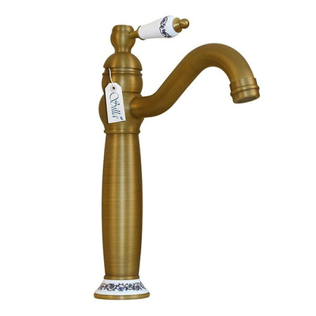 GRIFO DE LAVABO PALOMA ALTO RETRO S-1110V ORO VIEJO