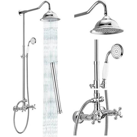 CONJUNTO DE DUCHA RETRO CAMILLA EXTERIOR S-1158 CROMO