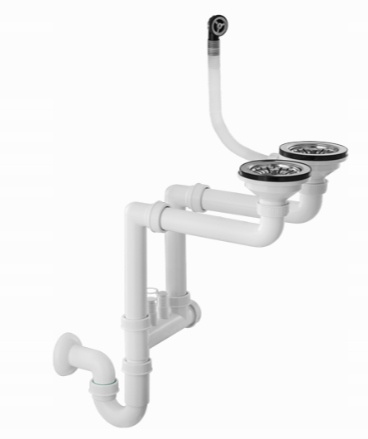 Fregadero Cocina Blanco 47,5x58,2cm, Fregadero Granito 1,5 Senos + Sifón