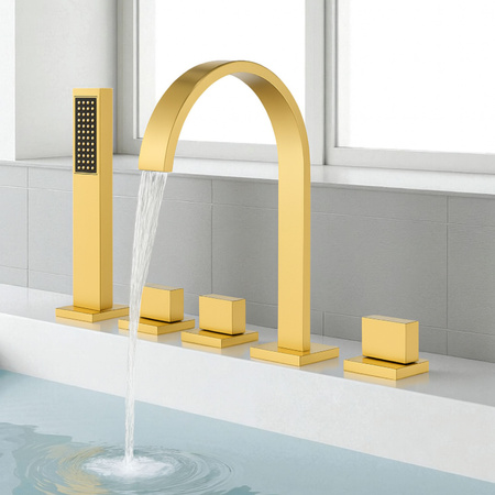 GRIFO DE BAÑERA PURO DE 5 AGUJEROS S-1061G DORADO