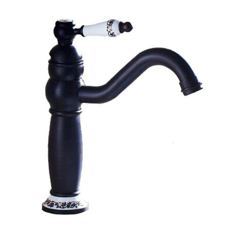 GRIFO DE LAVABO PALOMA DE PIE RETRO S-1109 NEGRO