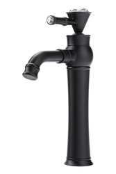 GRIFO DE LAVABO CRYSTAL ALTO RETRO S-1138B NEGRO
