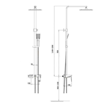 CONJUNTO DE DUCHA HUGO S-1132 NEGRO DORADO