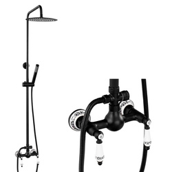 CONJUNTO DE DUCHA RETRO PALOMA S-1198B NEGRO