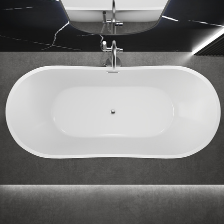 BAÑERA EXENTA ACRÍLICA GRACE 150×75×72 BLANCA