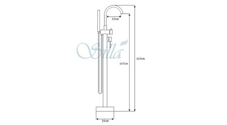 GRIFO DE BAÑERA EXENTO ROSA RETRO S-1221B NEGRO