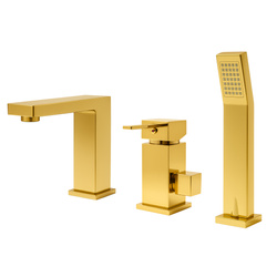 Grifo de bañera CUBO de 3 agujeros S-1032G dorado