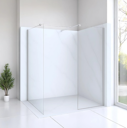 MAMPARA DE DUCHA PALMER WALK-IN DOUBLE DE 2 PARTES 60x200 60x200 TRANSPARENTE CROMO