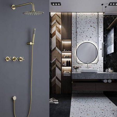 CONJUNTO DE DUCHA EMPOTRADO VERANNI S-1127G DORADO