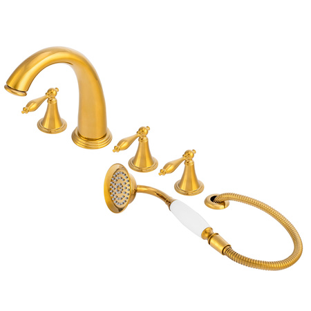 GRIFO DE BAÑERA RETRO DE 5 AGUJEROS S-1214G DORADO