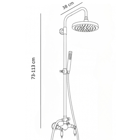 CONJUNTO DE DUCHA EXTERIOR RETRO PALOMA S-1198V ORO ANTIGUO