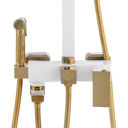 CONJUNTO DE DUCHA EXTERIOR CUBO S-1067WG BLANCO/ORO