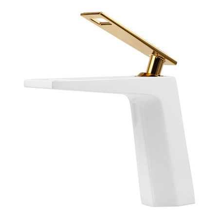 GRIFO DE LAVABO DE PIE HUGO BAJO S-1085WG BLANCO/DORADO