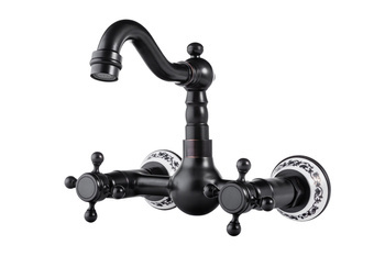 GRIFO DE LAVABO DE PARED ESTELA RETRO S-1153B NEGRO