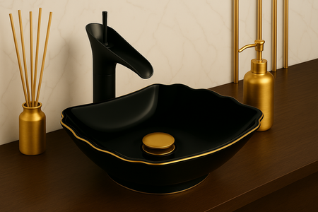 GRIFO DE LAVABO ELIANA ALTO RETRO S-1152B NEGRO