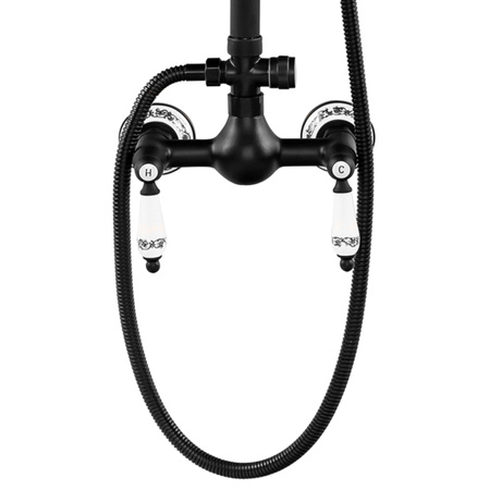 CONJUNTO DE DUCHA RETRO PALOMA S-1198B NEGRO