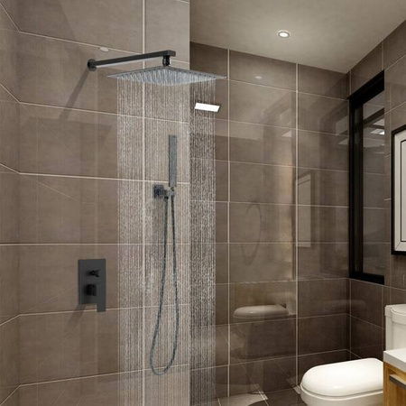 CONJUNTO DE DUCHA EMPOTRADA BASILIO S-1103B NEGRO