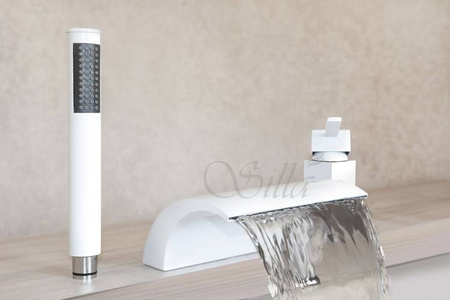 GRIFO DE BAÑERA CASCADE DE 3 AGUJEROS S-1006W BLANCO