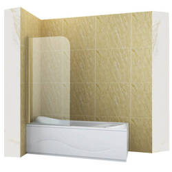 Mampara de baño MARION de 1 hoja 70x140 móvil dorado cepillado