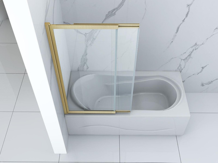 MAMPARA DE BAÑO SPENCER DE 2 HOJAS 85X150 DESLIZANTE DORADO CEPILLADO