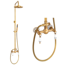 CONJUNTO DE DUCHA EXTERIOR RETRO PALOMA S-1198G DORADO