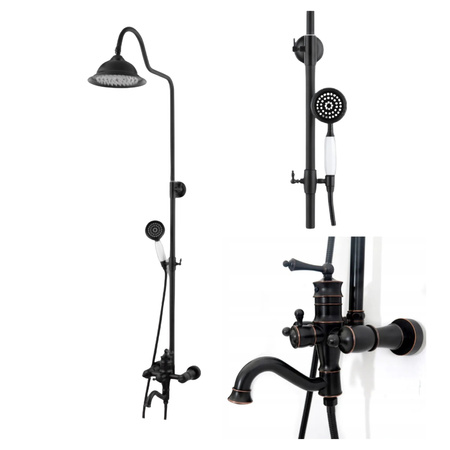 CONJUNTO DE DUCHA EXTERIOR ADELITA RETRO S-1125 ORO VIEJO CONJUNTO