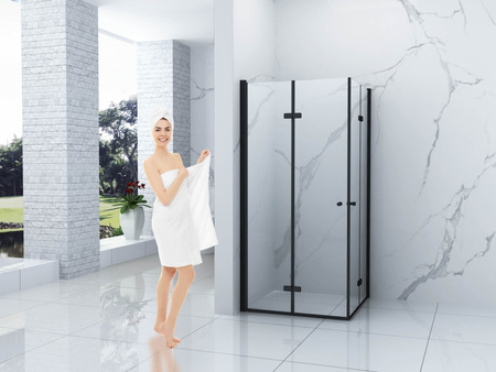 CABINA DE DUCHA BAXLER CUADRADA TRANSPARENTE - 100X100X190 NEGRA