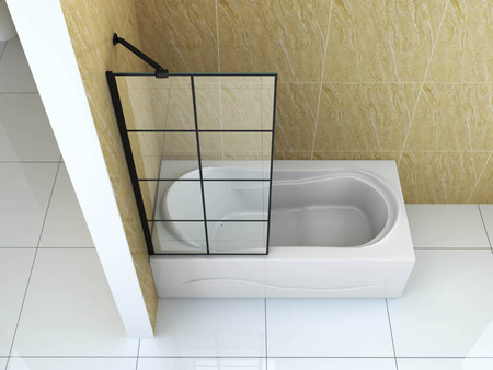 MAMPARA DE BAÑO MADISON+ DE 1 HOJA 60X140 FIJA NEGRA
