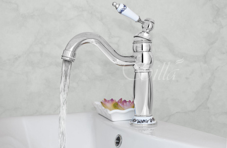 GRIFO DE LAVABO PALOMA DE PIE RETRO S-1109 CROMO