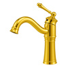 GRIFO DE LAVABO ADELITA DE PIE BAJO SEM-1089G RETRO DORADO