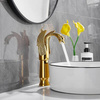 GRIFO DE LAVABO SWENNA ALTO RETRO S-1178G DORADO