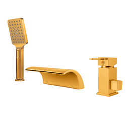 GRIFO DE BAÑERA CASCADE DE 3 AGUJEROS S-1006G V3 DORADO