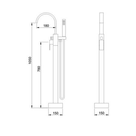 GRIFO DE BAÑERA PURO INDEPENDIENTE S-1083G DORADO