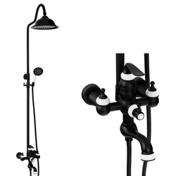 CONJUNTO DE DUCHA EXTERIOR RETRO MATILDA S-1201B NEGRO