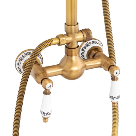 CONJUNTO DE DUCHA EXTERIOR RETRO PALOMA S-1198G DORADO