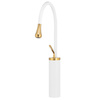 GRIFO DE LAVABO LUCA DE SOBREMESA ALTO GIRATORIO S-1154WG BLANCO/ORO