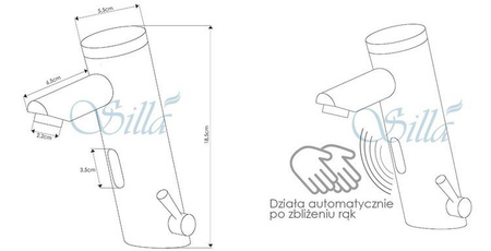 GRIFO DE LAVABO SIN CONTACTO CON SENSOR S-1016 CROMO