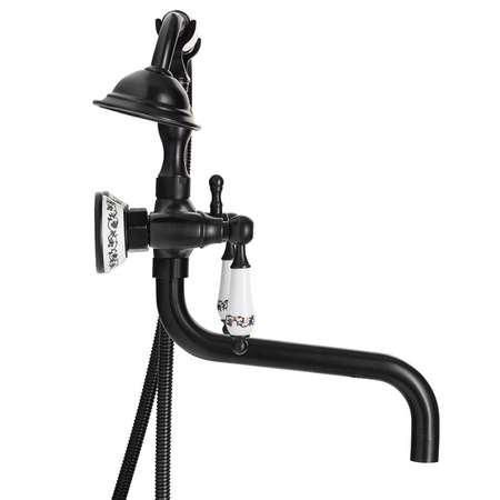 Grifo de bañera mural PALOMA RETRO S-1184B negro